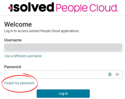 isolved forgot password